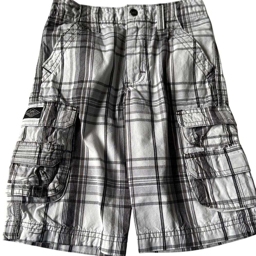 Boys Lee Dungarees Zip Snap stripe Cargo shorts Size 7